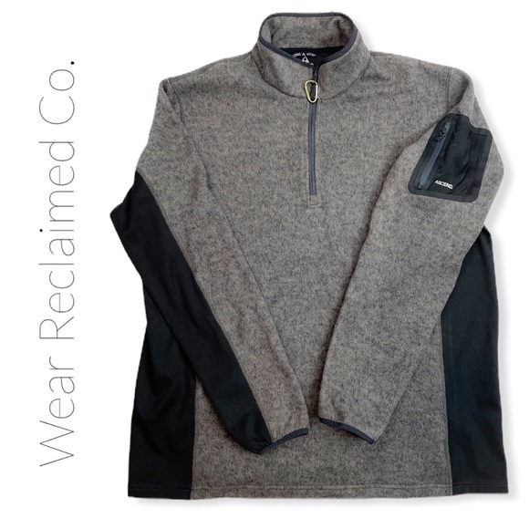 Ascend Other - ASCEND MEN’S Grey Fleece 1/4-Zip Pullover Sweater